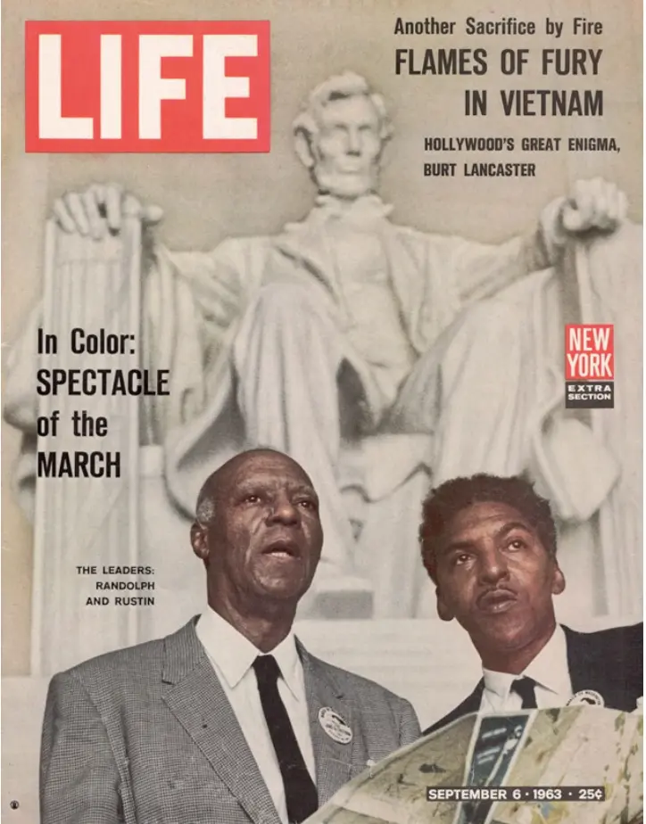 Rutin and Randolph on the cover of Life Magazine described 'The Leaders: Randolph and Rustin'