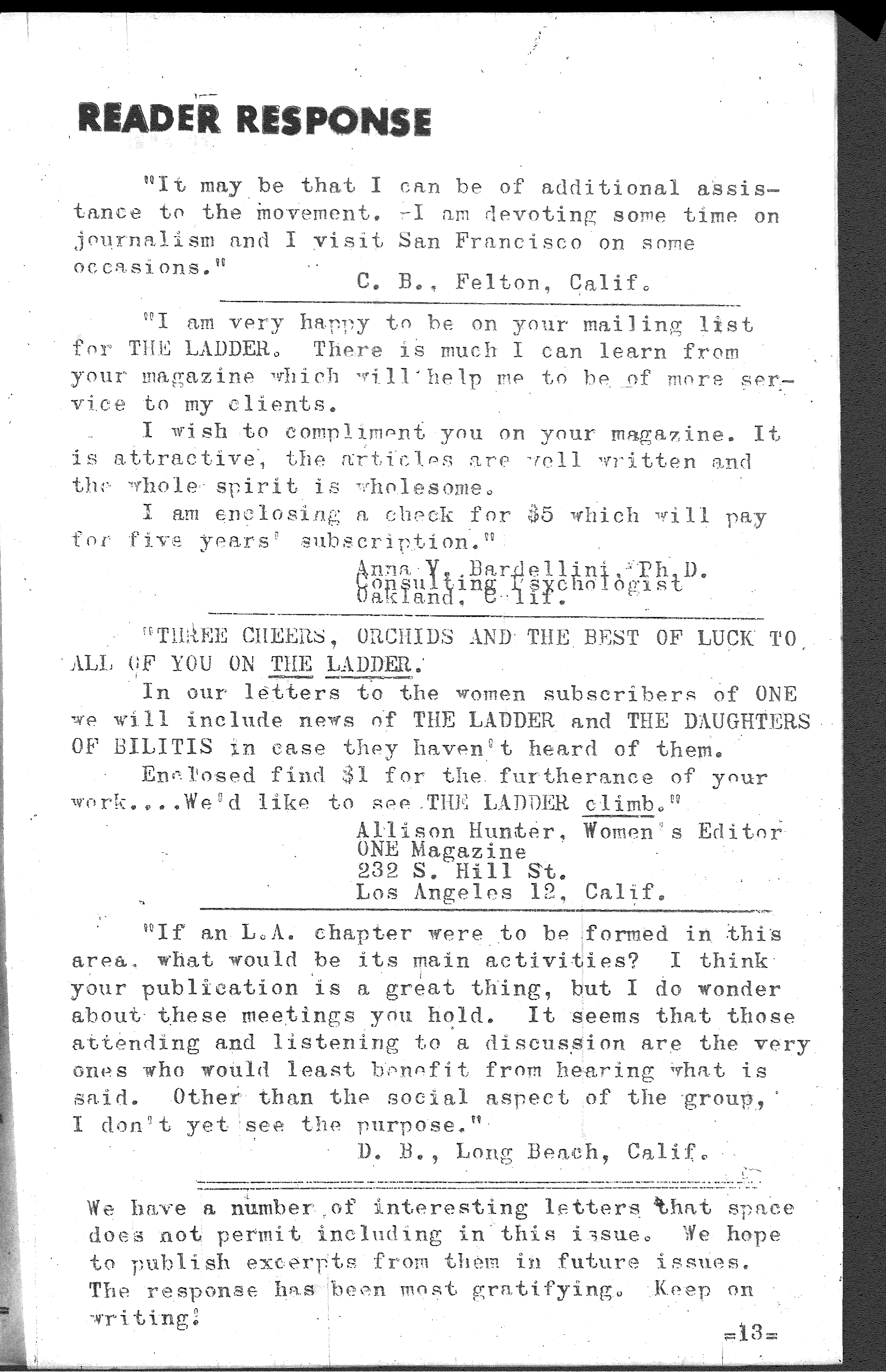 Picture of magazine text, transcript below